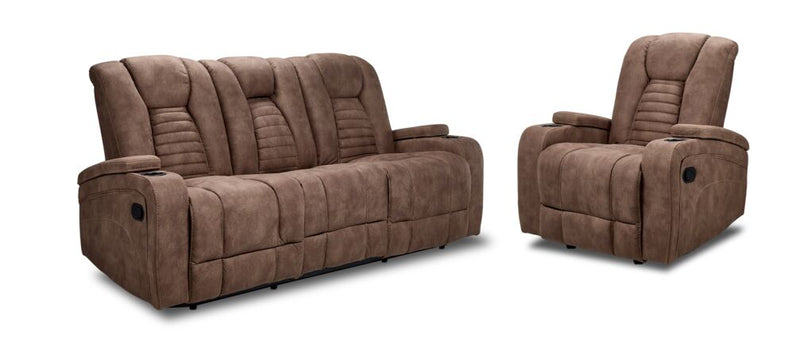 Langsdale Reclining Sofa and Chair Set - Mocha