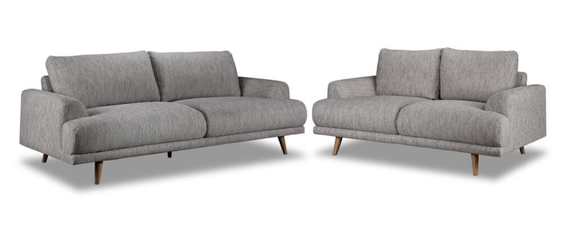 Arlington Sofa and Loveseat Set - Grey