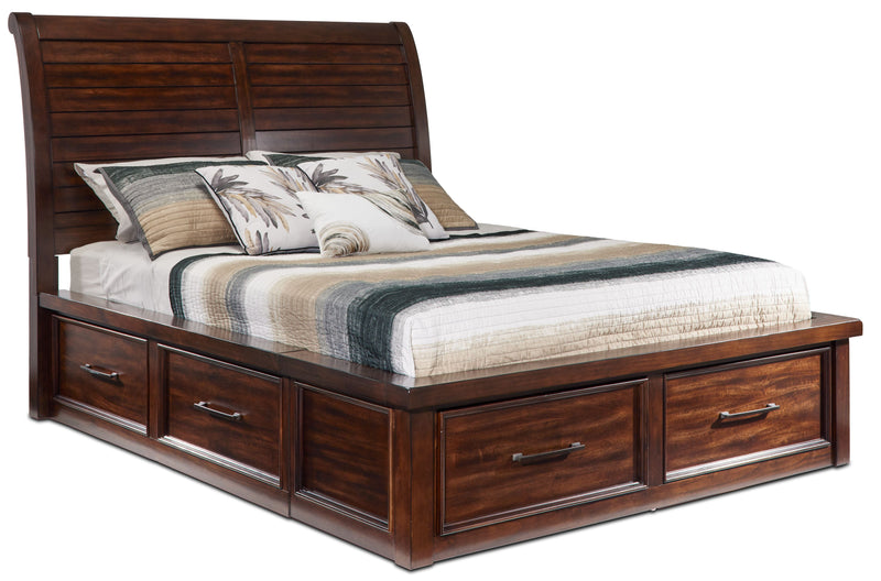 Ashtyn King Storage Bed - Dark Brown