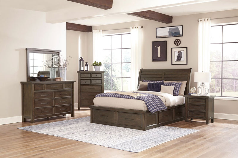 Ashtyn 6-Piece King Storage Bedroom Set - Grey