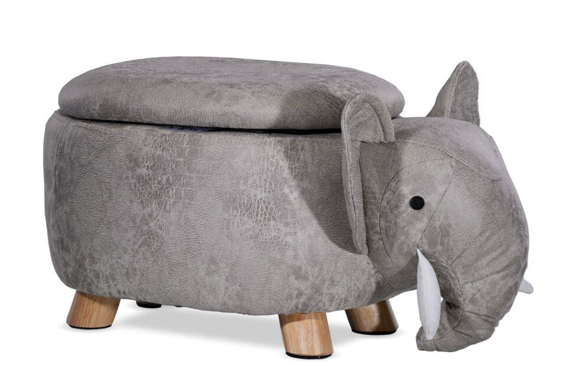 Zoo Companions Elephant Storage Ottoman - Grey