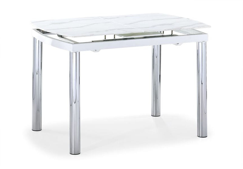 Whyalla Extendable Dining Table - Faux Marble/Chrome