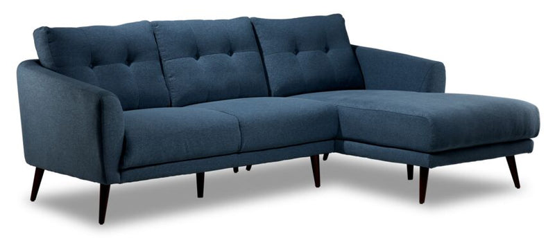 Kaikoura 2 Piece Sectional with Right Facing Chaise - Blue