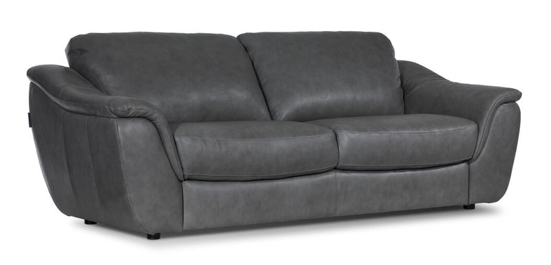 Iver Leather Sofa - Grey