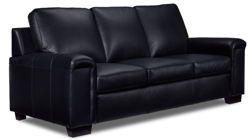 Webster Leather Sofa - Black