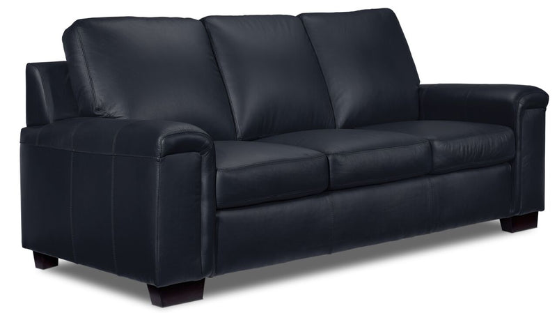Webster Leather Sofa - Navy