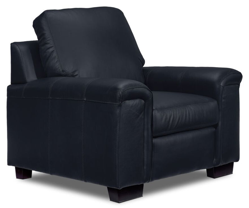 Webster Leather Chair - Navy
