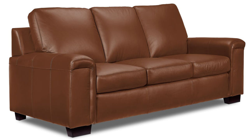 Webster Leather Sofa - Saddle