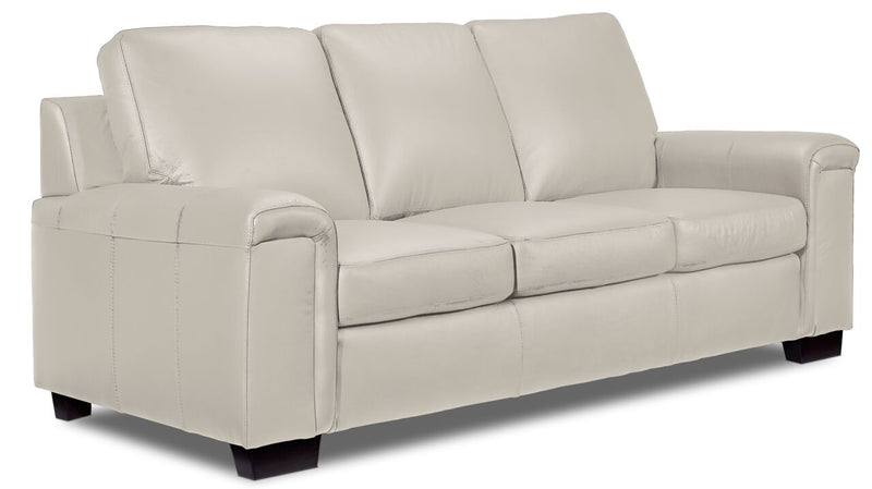 Webster Leather Sofa - Silver Grey