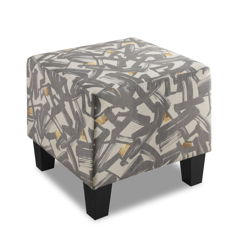 Bree Ottoman - Grey And Yellow