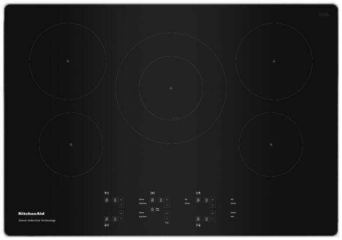KitchenAid Stainless Steel 30" 5-Element Electric Sensor Induction Cooktop - KCIG550JSS