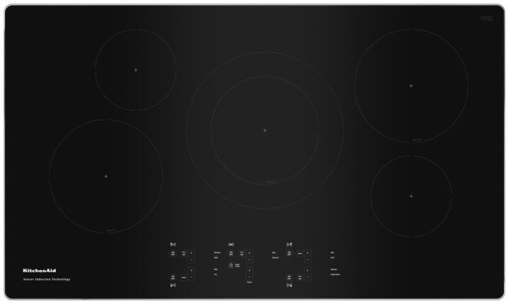 KitchenAid Stainless Steel 36" 5-Element Electric Sensor Induction Cooktop - KCIG556JSS