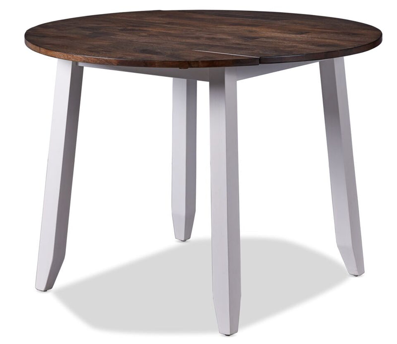 Breve Dining Table with Drop Leaf - White/Grey