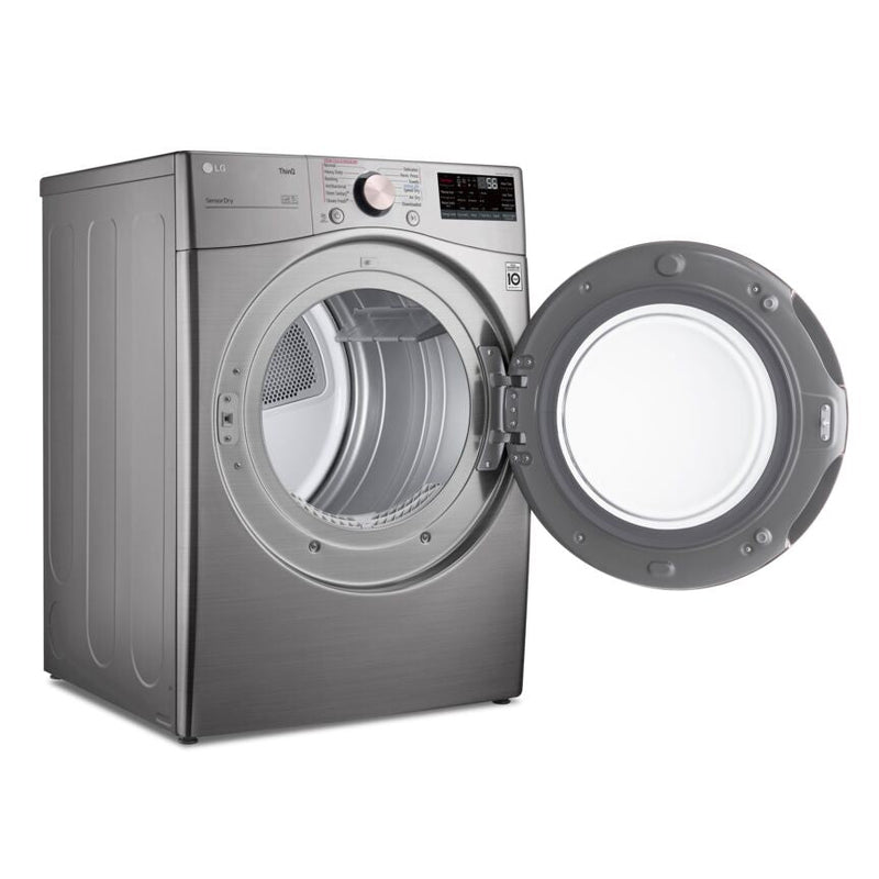 LG Graphite Steel Front Load Electric Steam Dryer with Built-In AI (7.4 Cu.Ft) - DLEX3850V