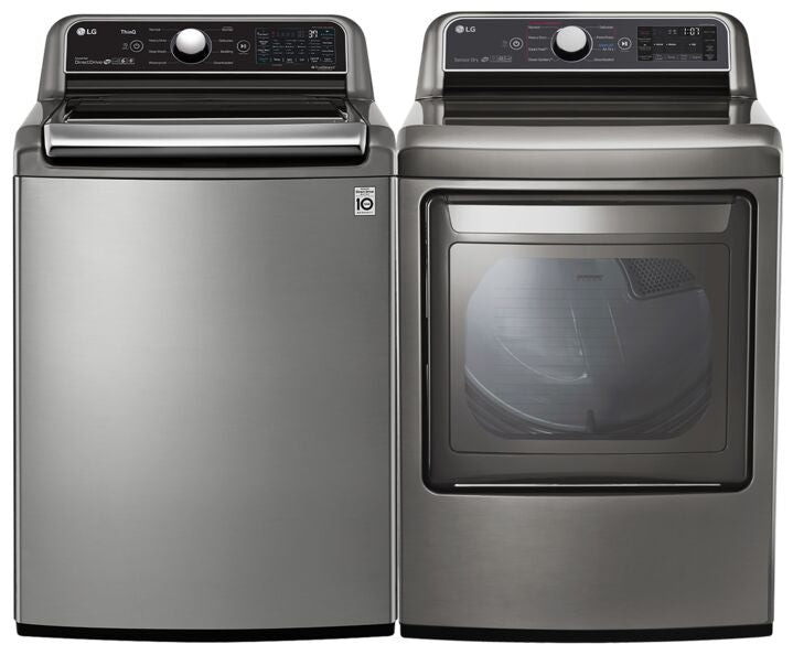 LG Graphite Steel Top-Load Washer (5.6 cu. ft.) & Electric Dryer (7.3 cu. ft.) - WT7305CV/DLEX7300VE