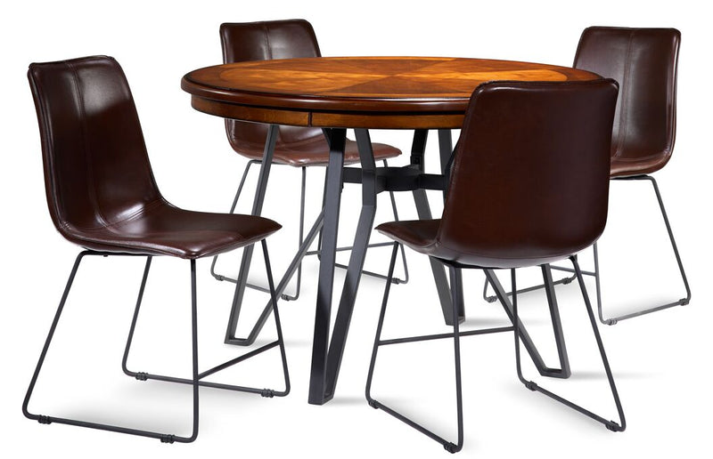 Panden 5-Piece Dinette Set - Brown Cherry/Brown