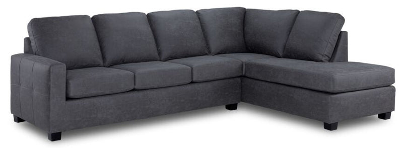 Leslie 2-Piece Sectional With Right Facing Chaise - Grey