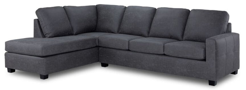 Leslie 2-Piece Sectional With Left Facing Chaise - Grey