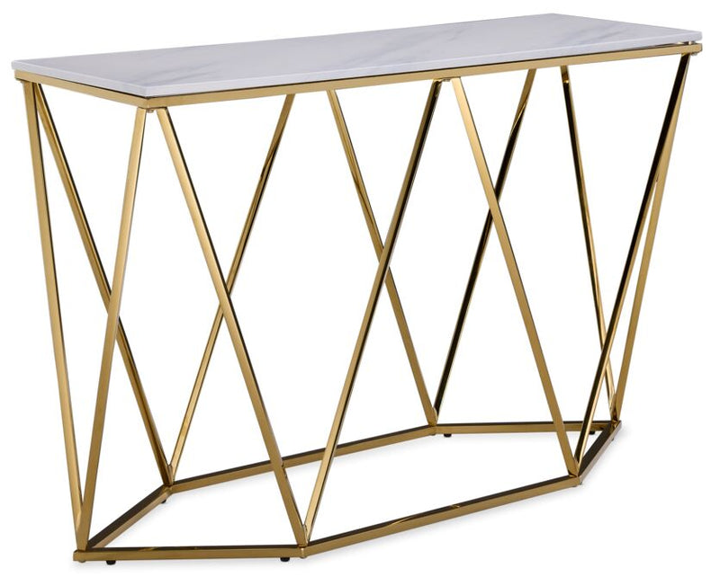 Raleigh Sofa Table - Marble/Gold