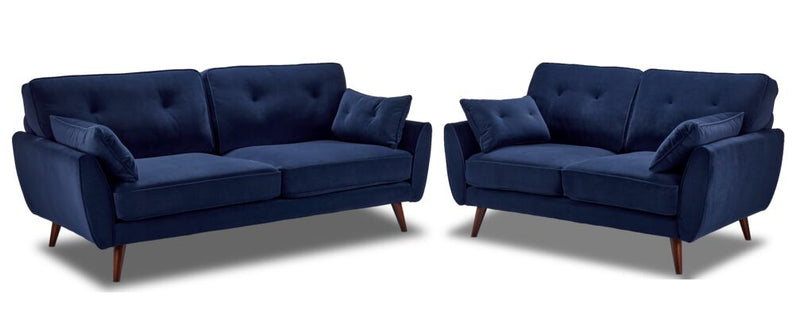 Baldwin Sofa and Loveseat Set - Blue