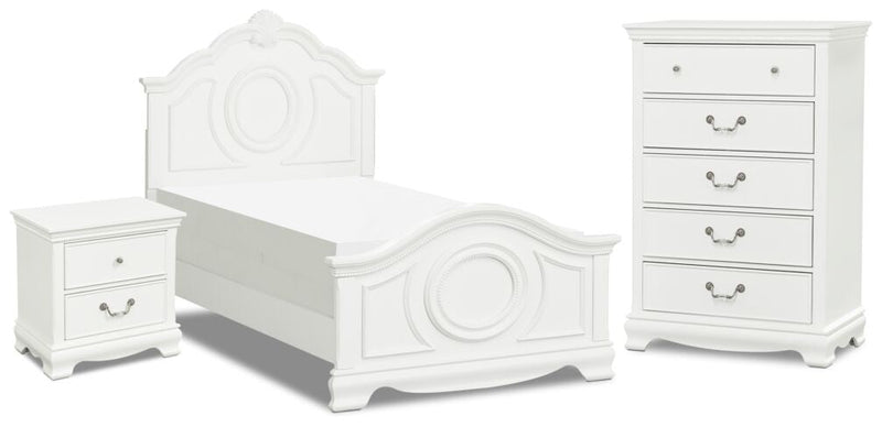Gusta 5-Piece Twin Bedroom Set - White