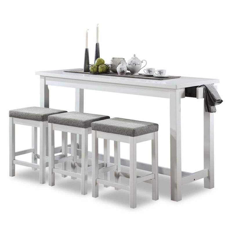 Plumstead 4-Piece Counter-Height Dining Set - White/Grey