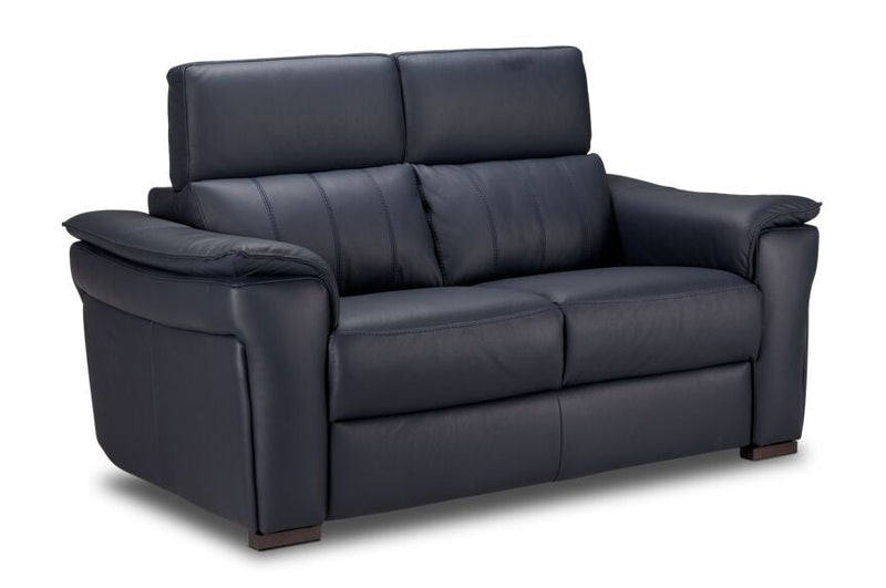 Croft Leather Loveseat - Blue