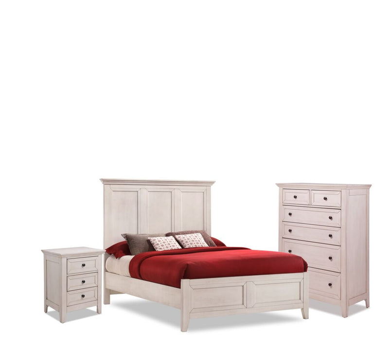 Wendell 5-Piece Full Panel Bedroom Set - Antique White