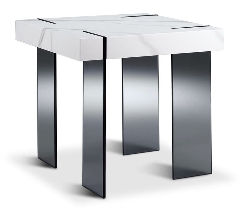 Penny End Table - White and Black