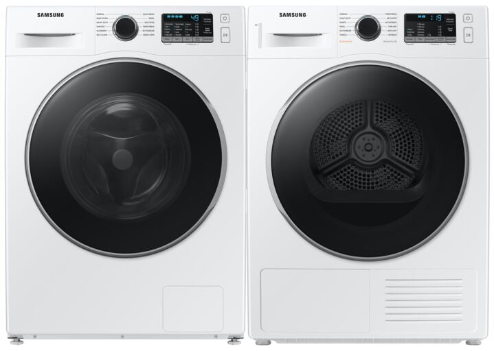 Samsung White Front-Load Washer (2.9 cu. ft.) & Electric Dryer with Heat Pump Technology (4.0 cu. ft.) - WW25B6800AW/AC/DV25B6800HW/AC
