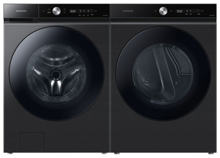 Samsung BESPOKE Black Stainless Front-Load Washer (6.1 cu. ft.) & Electric Dryer with Super Speed (7.6 cu. ft.) - WF53BB8700AVUS/DVE53BB8700VAC