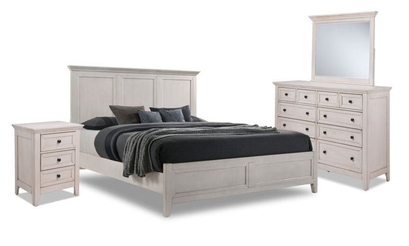 Wendell 6-Piece Full Panel Bedroom Set - Antique White