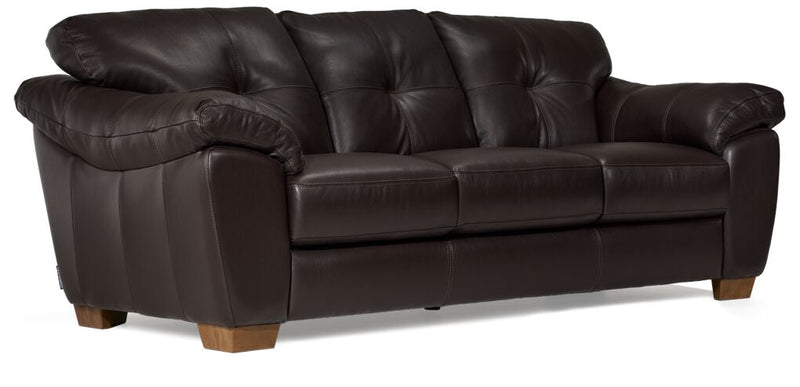 Burk Leather Sofa- Chocolate