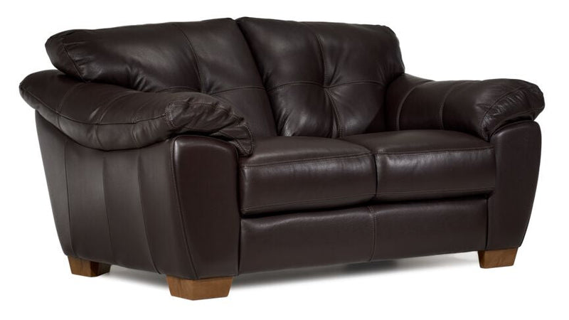 Burk Leather Loveseat- Chocolate