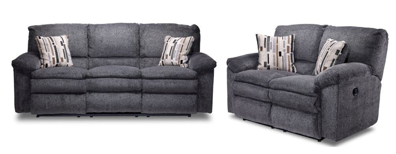 Zabi Reclining Sofa and Loveseat - Pewter