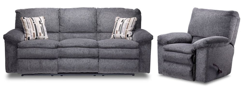 Zabi Reclining Sofa and Chair - Pewter