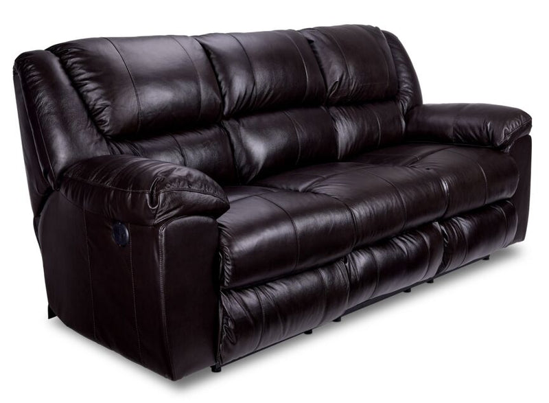Pinegrove II Leather Power Reclining Sofa with Drop Down Table - Chocolate