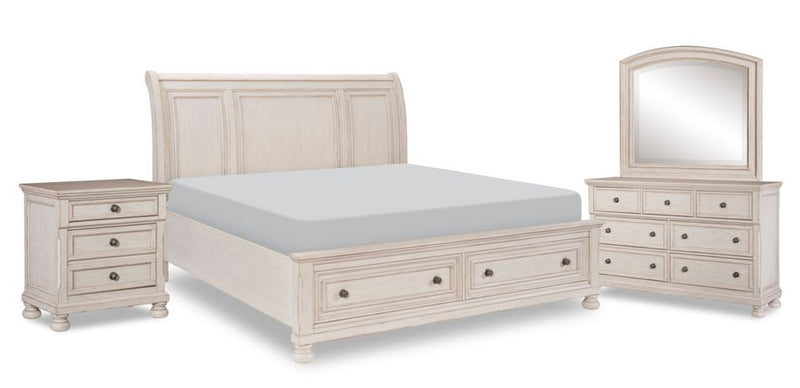 Viola 6-Piece King Bedroom Set - Antique White