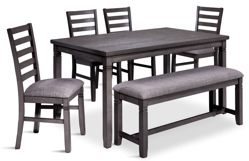 Enzo 6-Piece Dinette Set - Dark Grey