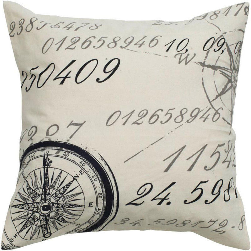 Compass 20 X 20 Decorative Cushion - Ivory/Black