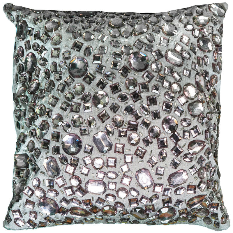 Bejeweled I 12 X 12 Decorative Cushion - Silver
