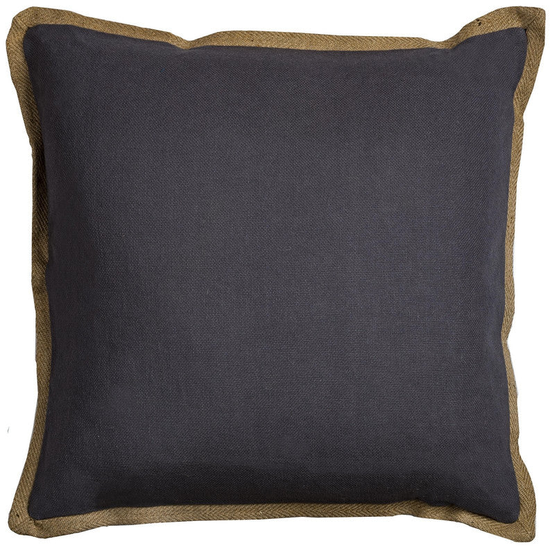 Punjai Natural Jute 22 X 22 Decorative Cushion - Charcoal