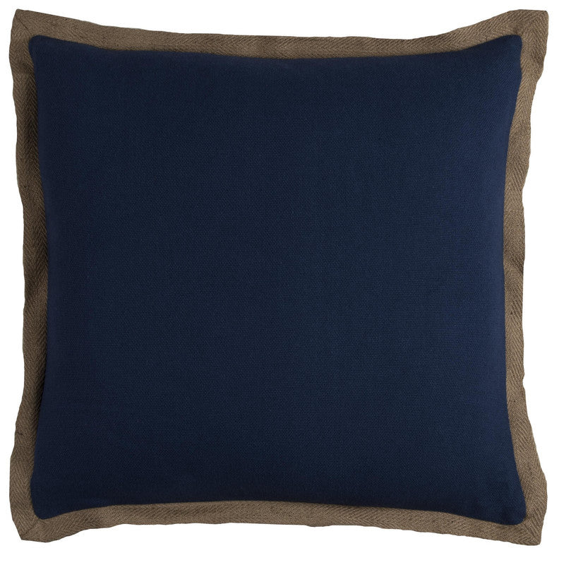 Punjai Natural Jute 22 X 22 Decorative Cushion - Navy