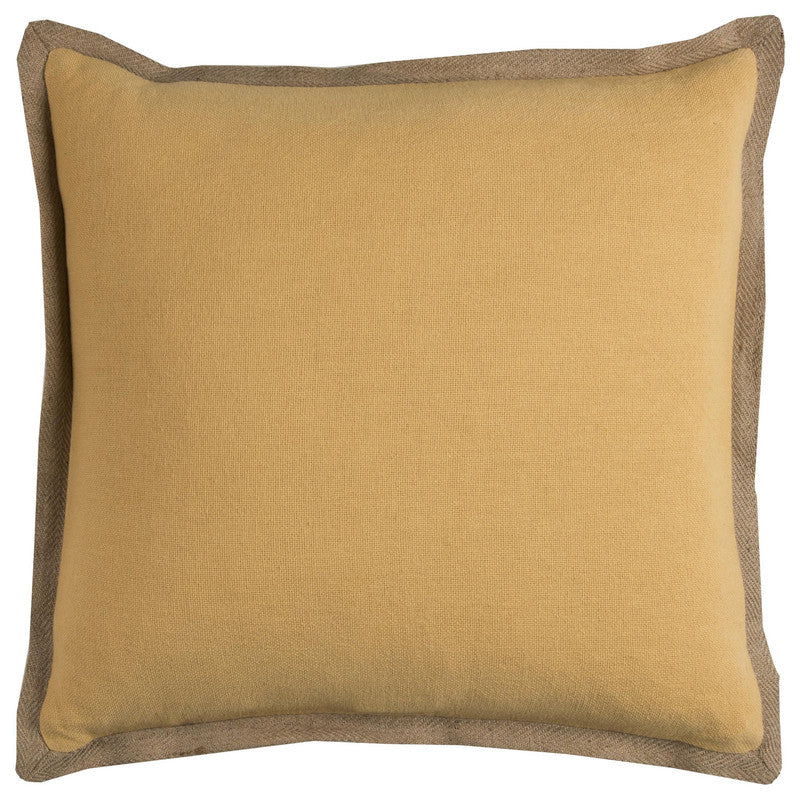 Punjai Natural Jute 22 X 22 Decorative Cushion - Yellow