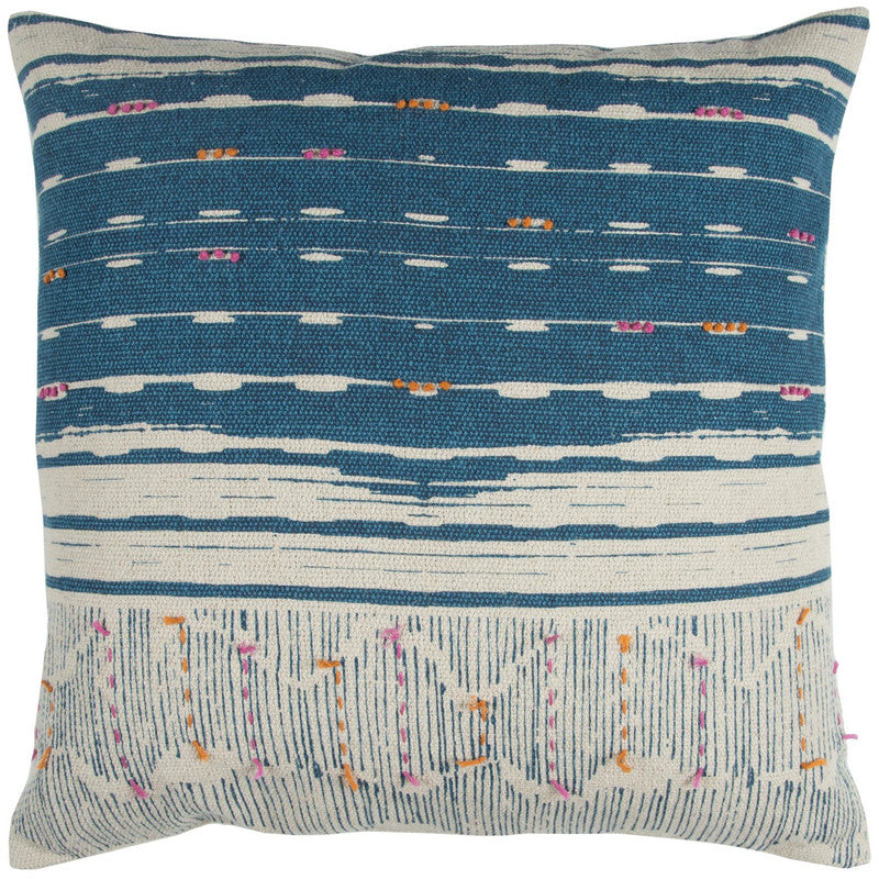 Sinnar Patterned Stripe 22 X 22 Decorative Cushion - Dark Teal