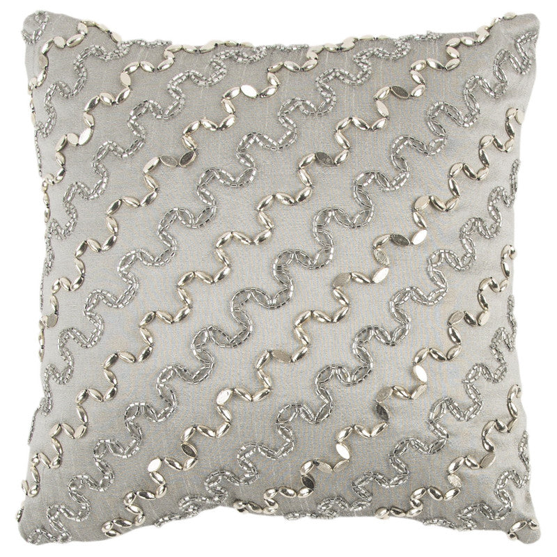 Bejeweled II 12 X 12 Decorative Cushion - Silver