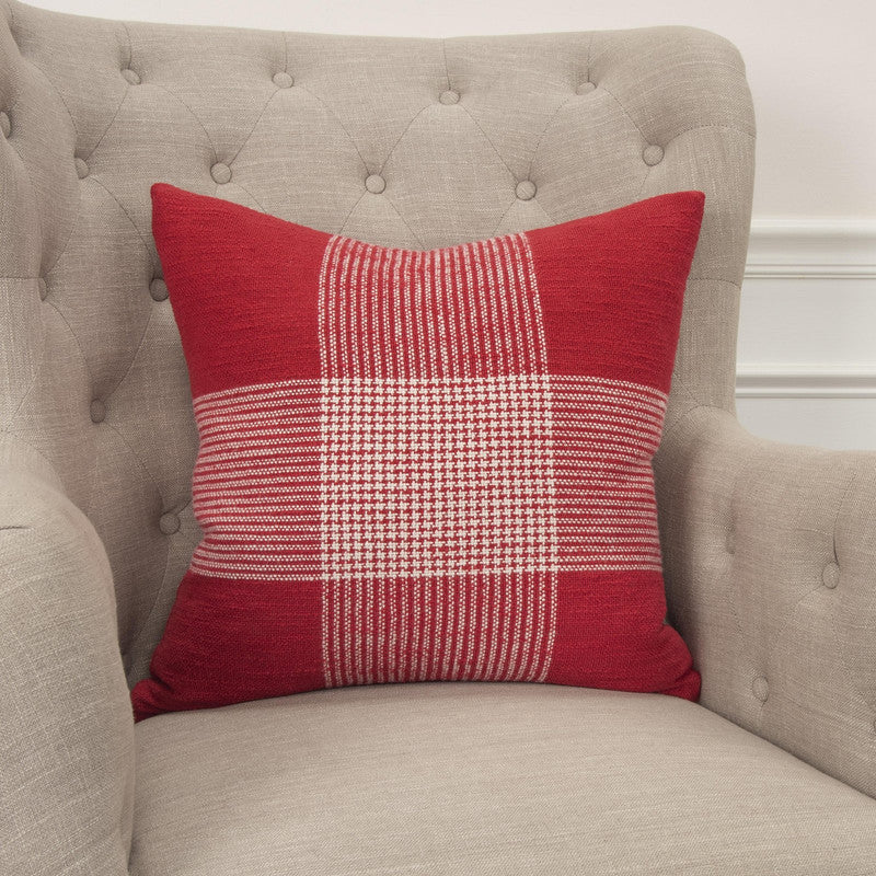 Sinnar Plaid 20 X 20 Decorative Cushion - Red