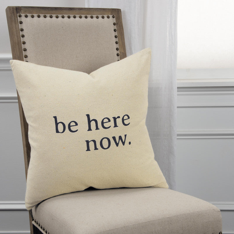 Be Here Now 20 X 20 Decorative Cushion - Natural/ Black