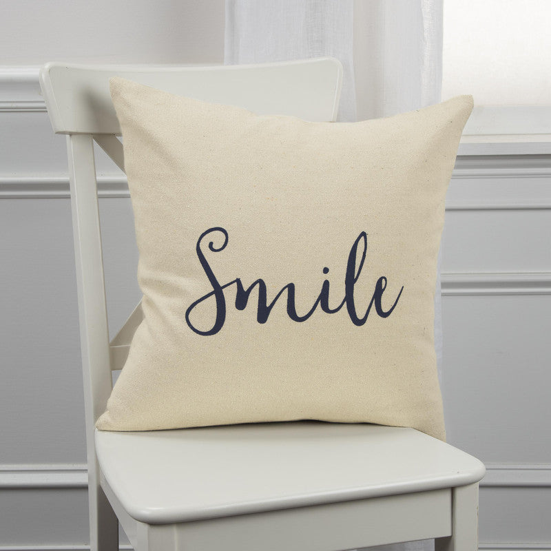 Smiley 20 X 20 Decorative Cushion - Natural/ Black