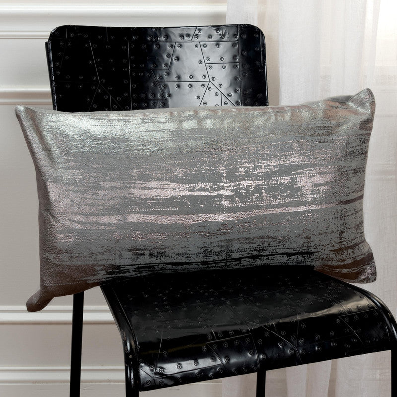 Bejeweled XIII 14 X 26 Decorative Cushion - Grey/ Silver